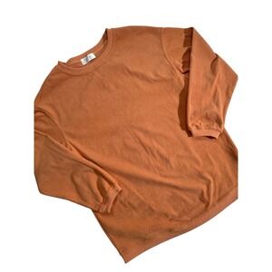 Liam & Co Womens Medium Burnt Orange Ribbed Crewneck Cozy Oversized Long Sleeve